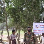 Security forces at the entry point of Kutupalong refugee camp